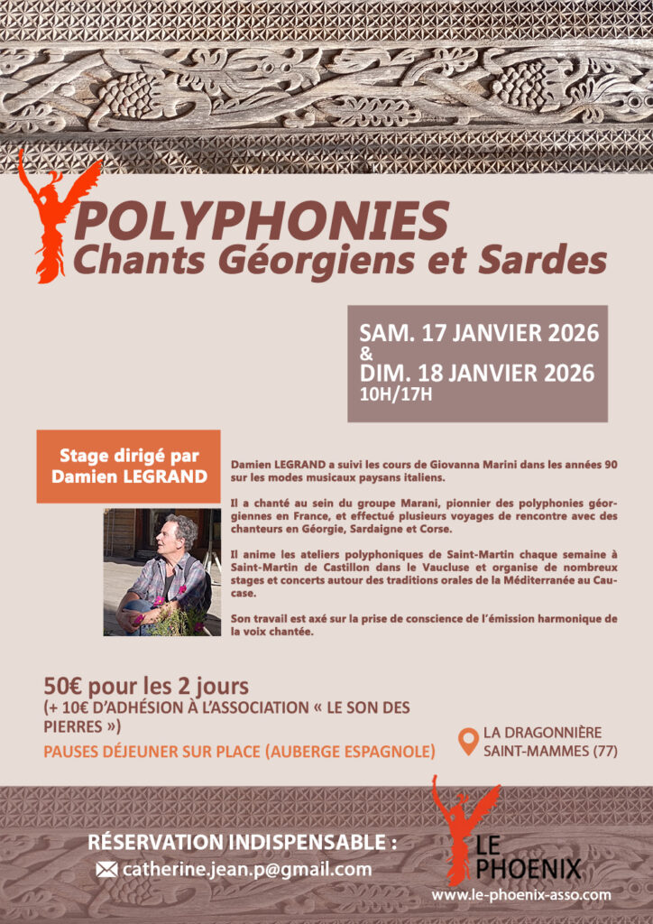POLYPHONIES - stage avec Damien LEGRAND à Saint-Mammès