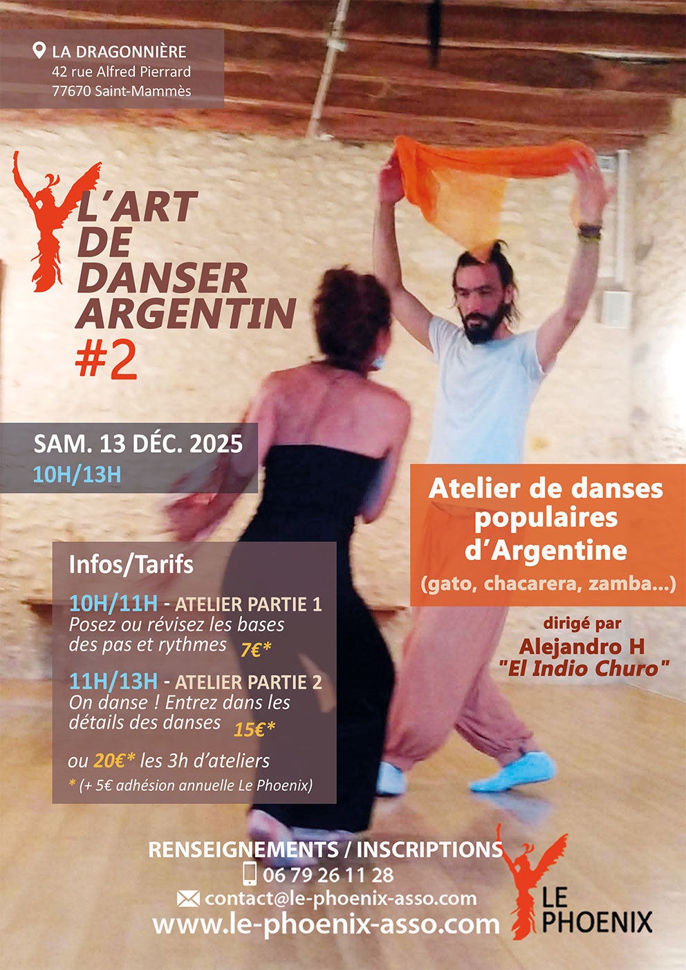 L'art de danser argentin #2 "L'art de danser argentine", atelier de danses popumaires d'Argentine dirigé par Alejandro H (El Indio Churo)